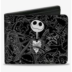 Buy 🌟 The Nightmare Before ❄ Christmas Character Doodles Bifold Wallet 😍