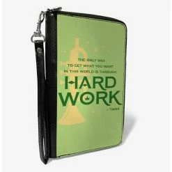 Best Sale 👏 Disney The Princess And The Frog Tianas Hard Work Quote Greens Zip Around Wallet 🎉